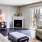 a living room with a fireplace