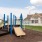 a playground with a slide