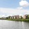 a body of water with houses along it