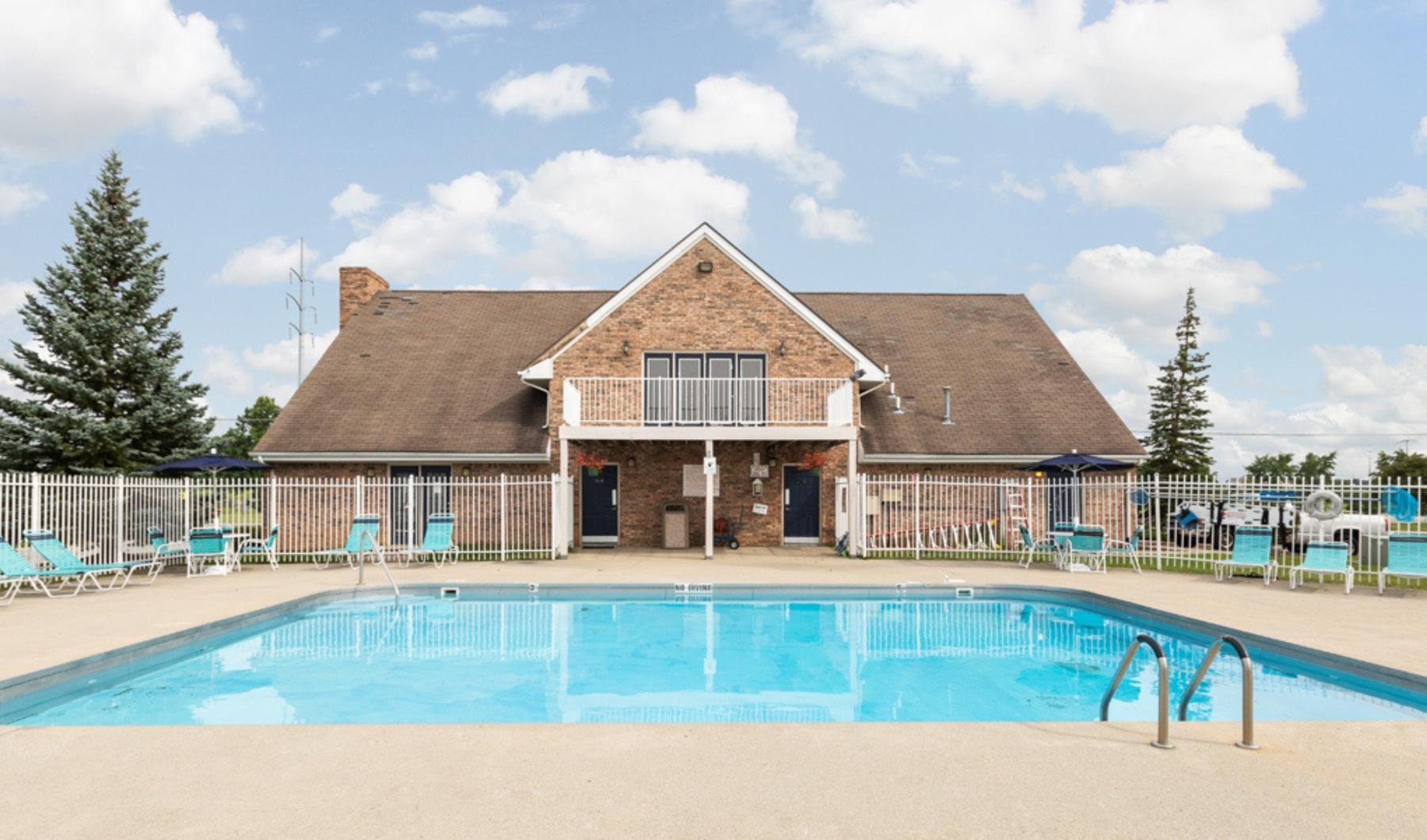 a house with a pool