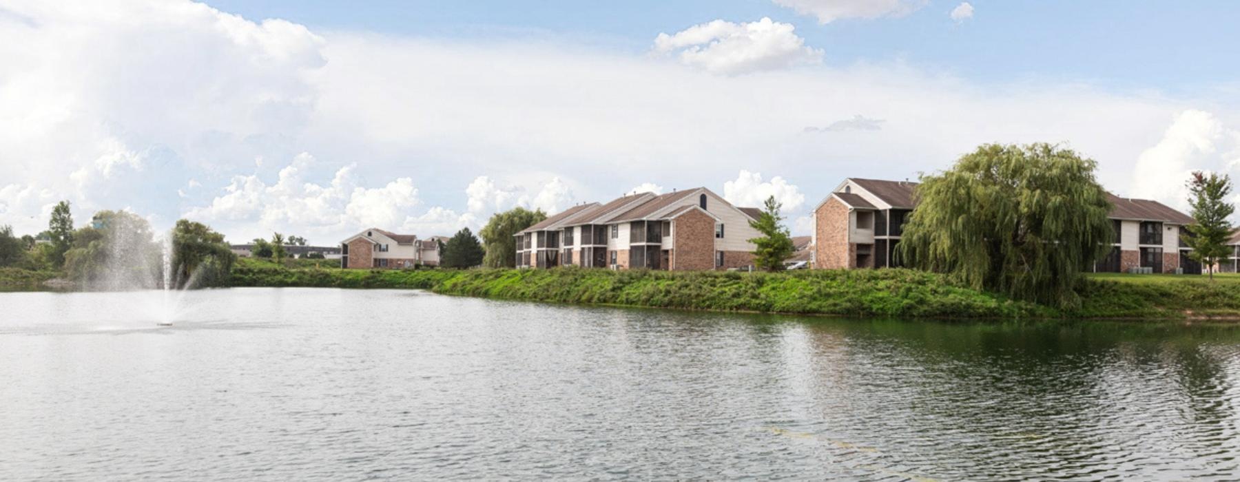 a body of water with houses along it